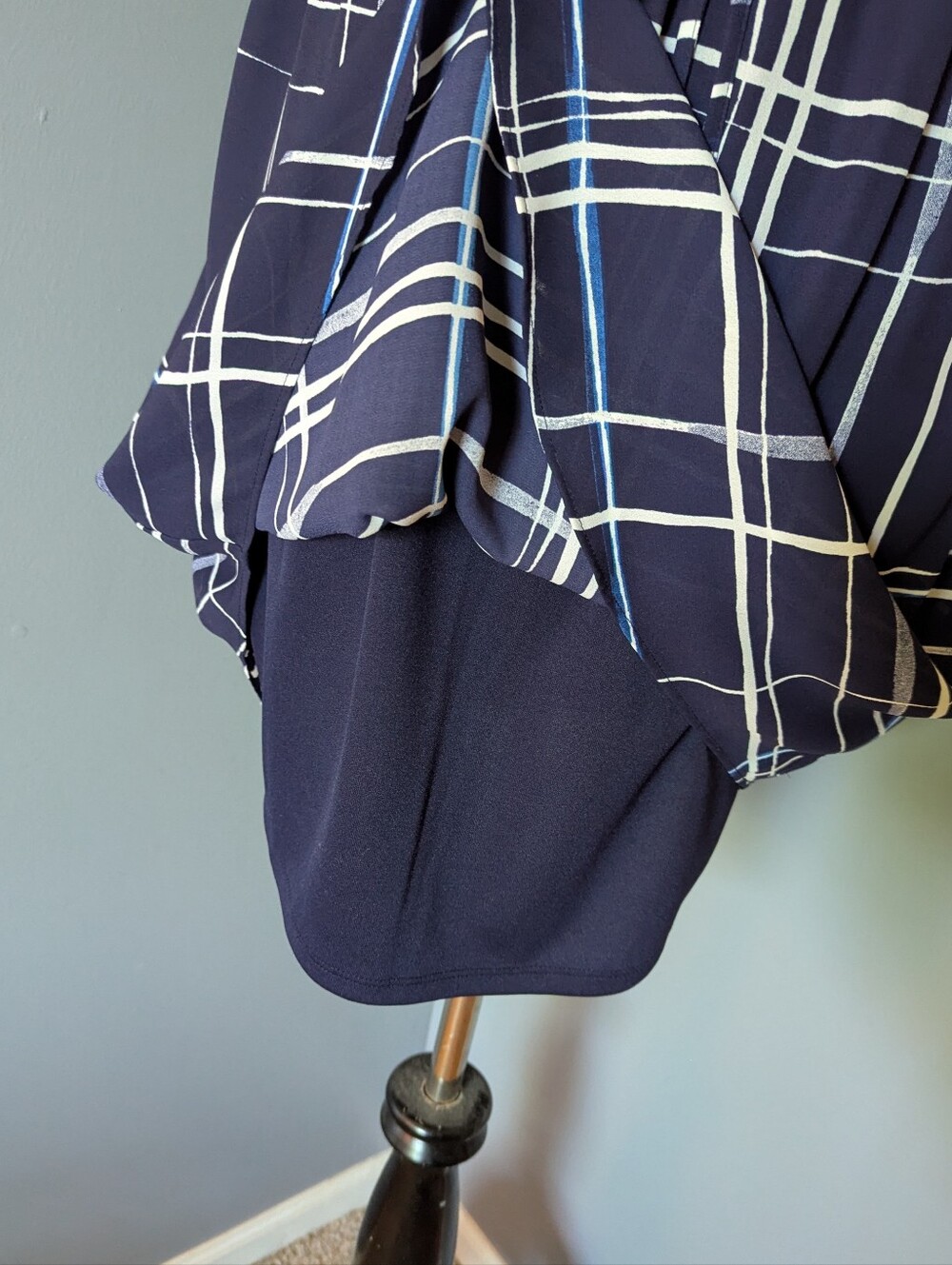 Apt. 9 Navy Plaid Drawstring-Waist Midi Dress - Picture 6 of 8
